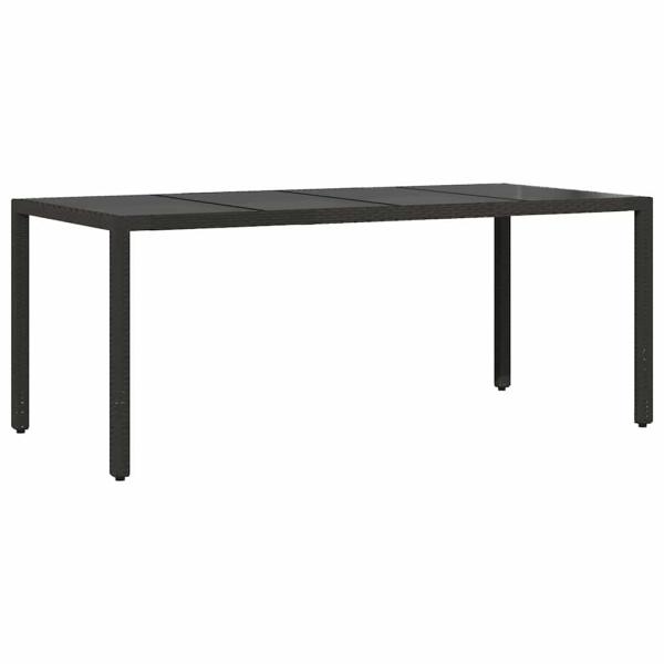 9-teiliges Gartendining-Set Schwarz Poly Rattan