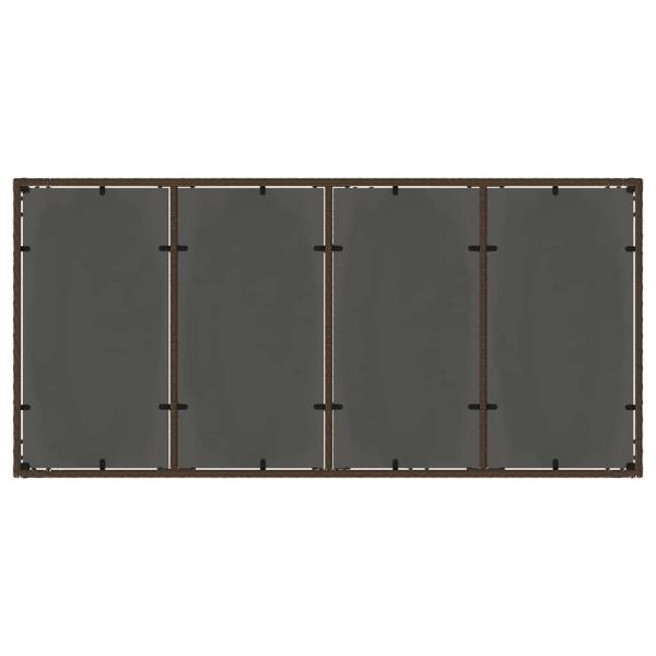 Garten Essgruppe 9 pcs Braun Poly-Rattan