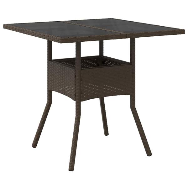 5-teiliges Garten-Esszimmer-Set Braun Poly Rattan