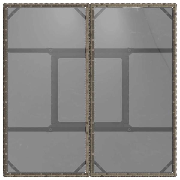 3-teiliges Garten-Esszimmer-Set Grau Poly Rattan