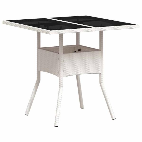 5-teiliges Garten-Esstischset Hellgrau Poly Rattan