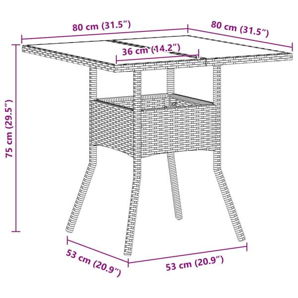 5-teiliges Garten-Esstischset Hellgrau Poly Rattan