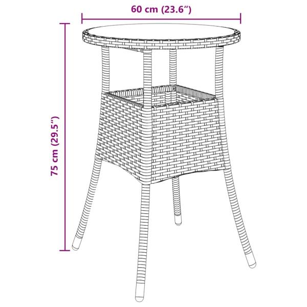 3-teiliges Garten Esszimmer Set Schwarz Poly Rattan