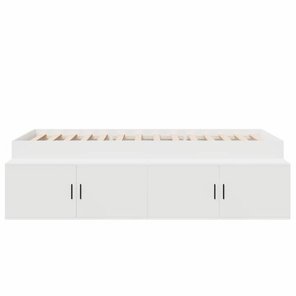 Stauraumbettgestell Weiß 100x200 cm