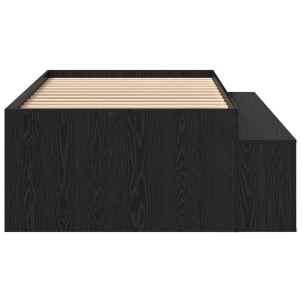 Stauraum Bettgestell Schwarz Eiche 90x200 cm