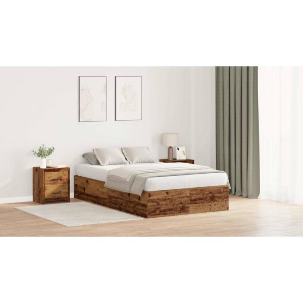 Stauraumbettgestell Altes Holz 120x200 cm