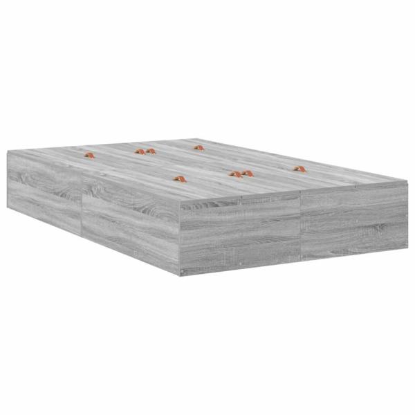 Stauraum-Bettgestell Grau Sonoma 120x190 cm