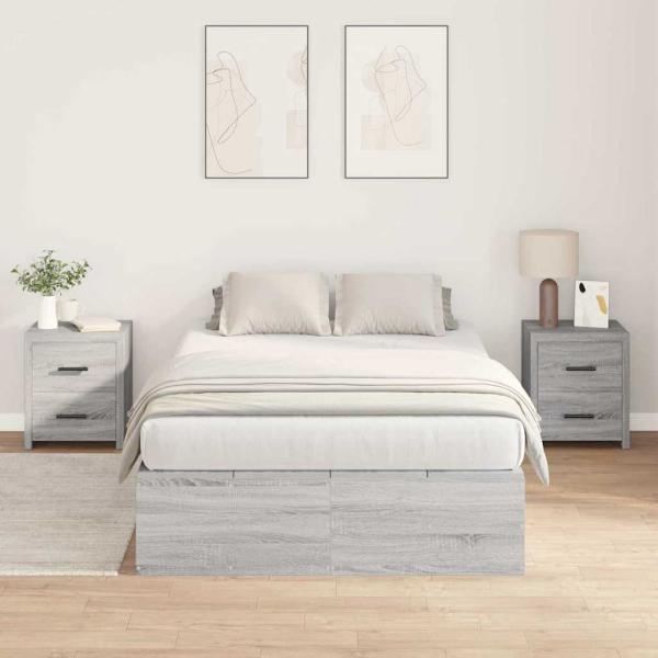 Stauraum-Bettgestell Grau Sonoma 120x190 cm