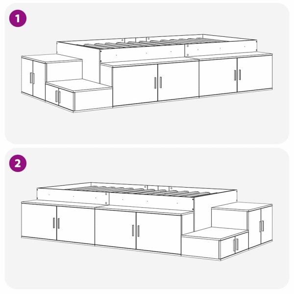 Stauraumbettgestell Weiß 90x200 cm