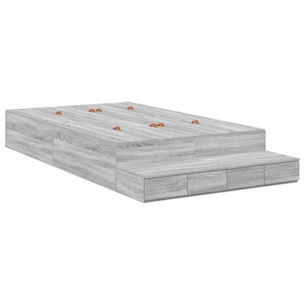 Bettgestell Grau Sonoma 120x190 cm