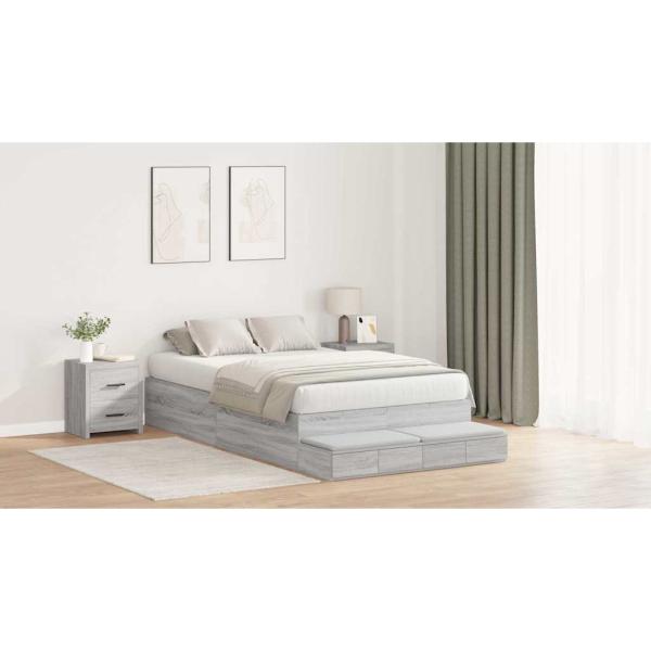Bettgestell Grau Sonoma 120x190 cm