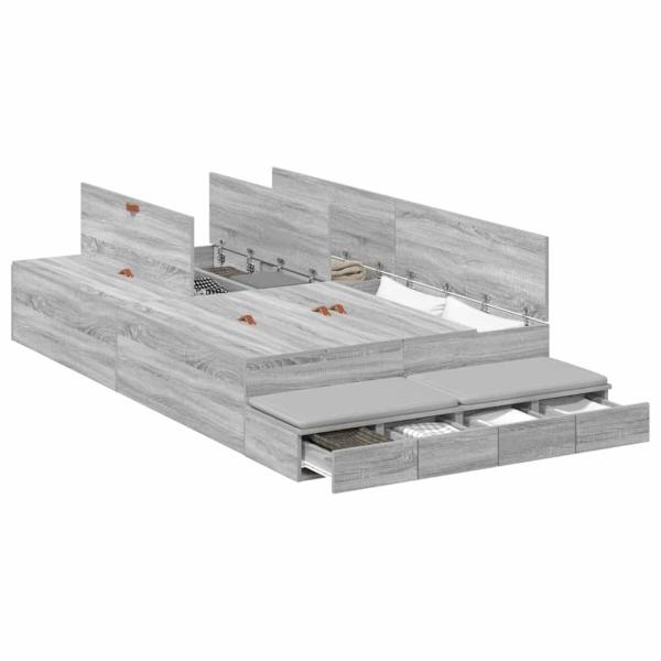 Bettgestell Grau Sonoma 120x190 cm