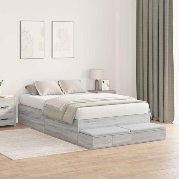 Bettgestell Grau Sonoma 120x190 cm