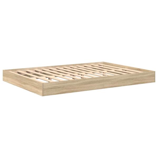 Bücherregal-Bett Sonoma Eiche 140x200 cm Holzwerkstoff