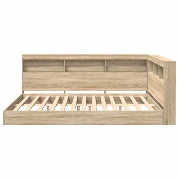 Bücherregal-Bett Sonoma Eiche 140x200 cm Holzwerkstoff