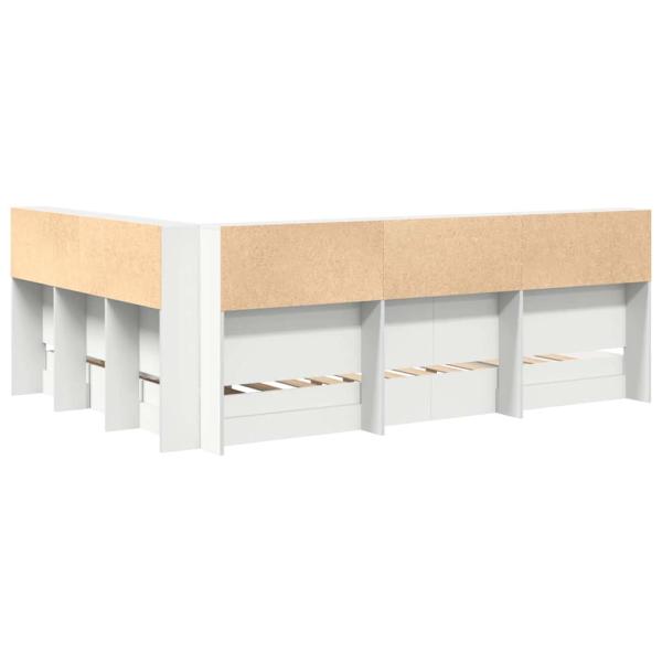 Bücherregalbett Weiß 160x200 cm engineered Wood