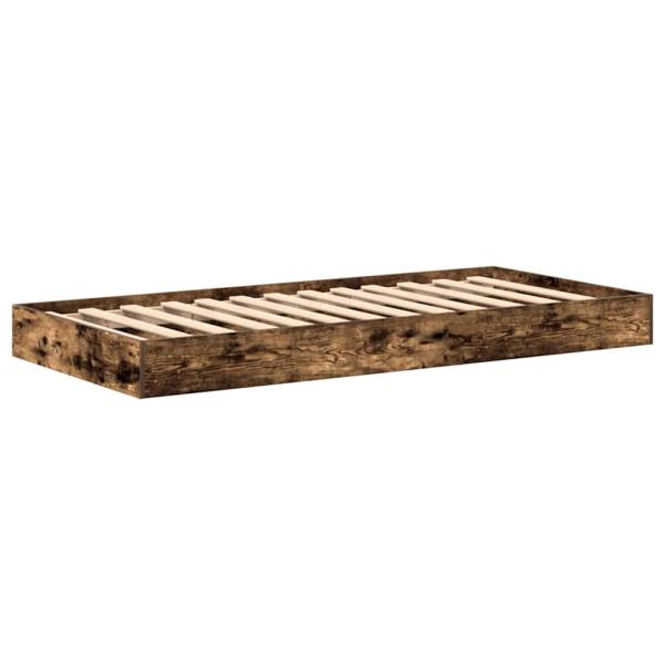 Bücherregalbett Geräucherte Eiche 75x190 cm Holzwerkstoff