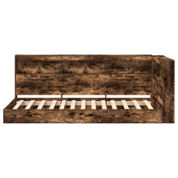 Bücherregalbett Geräucherte Eiche 75x190 cm Holzwerkstoff