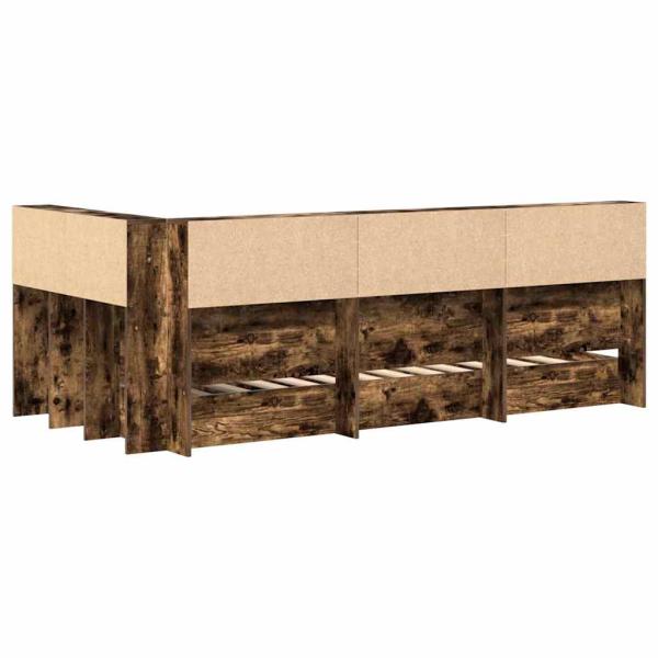 Bücherregalbett Geräucherte Eiche 75x190 cm Holzwerkstoff
