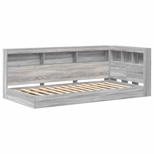 Bücherbett Grau Sonoma 75x190 cm Konstruiertes Holz