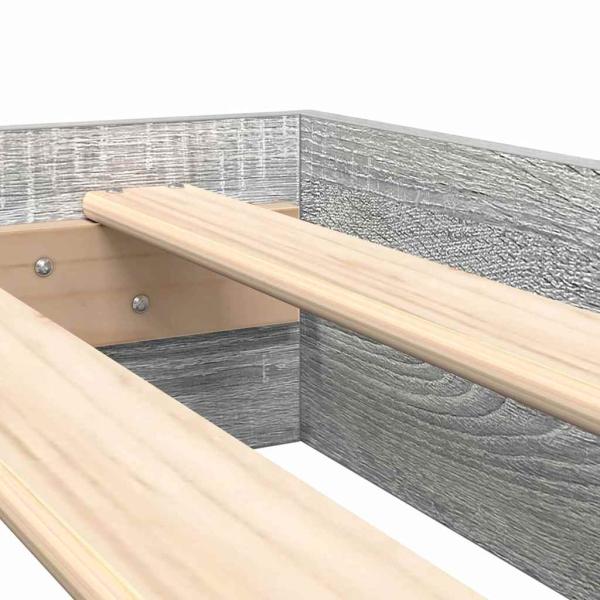 Bücherbett Grau Sonoma 75x190 cm Konstruiertes Holz