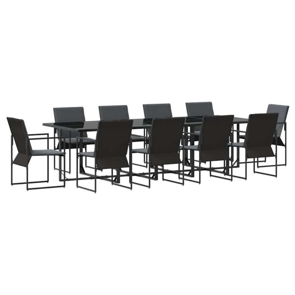15-teiliges Garten-Esszimmer-Set mit Kissen aus Stahl und Textilene