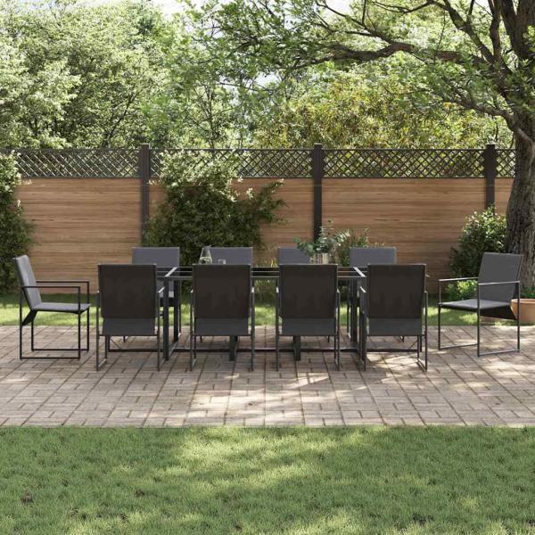 15-teiliges Garten-Esszimmer-Set mit Kissen aus Stahl und Textilene
