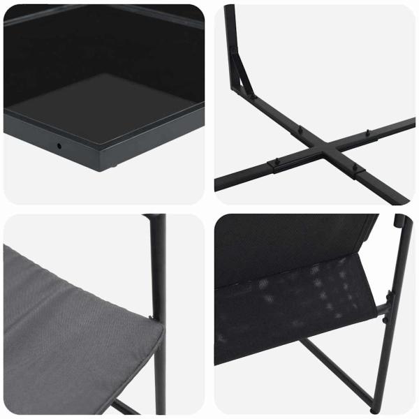 18-teiliges Garten-Dining-Set mit Kissen aus Stahl und Textilene