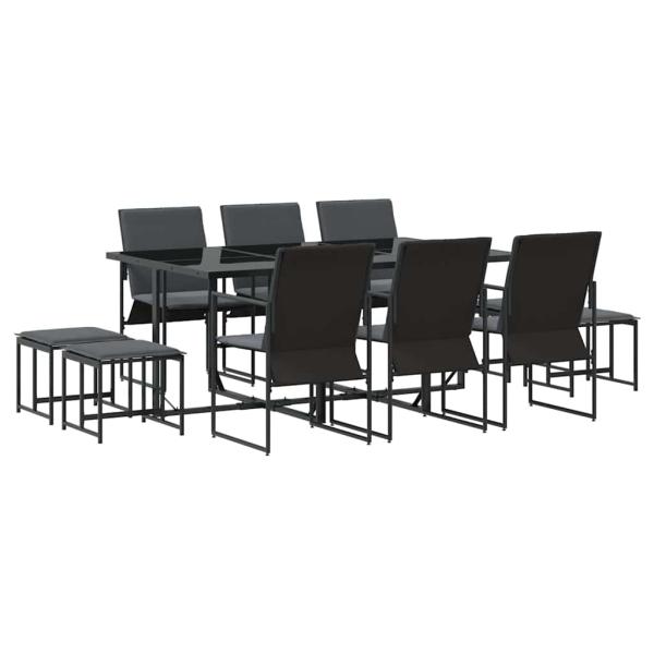13-teiliges Garten-Esszimmer-Set mit Auflagen aus Stahl und Textilene