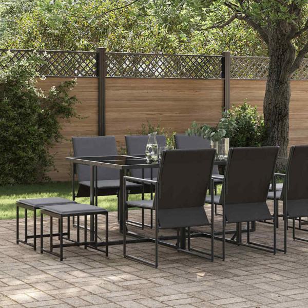 13-teiliges Garten-Esszimmer-Set mit Auflagen aus Stahl und Textilene