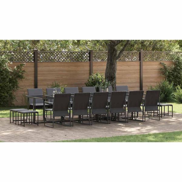 22-tlg. Garten-Essgruppe mit Kissen Stahl und Textilene