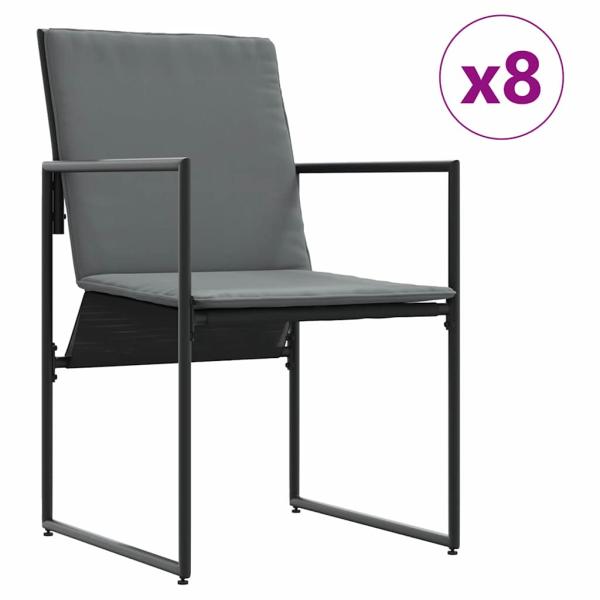 10-tlg. Garten-Essgruppe mit Kissen Stahl und Textilene