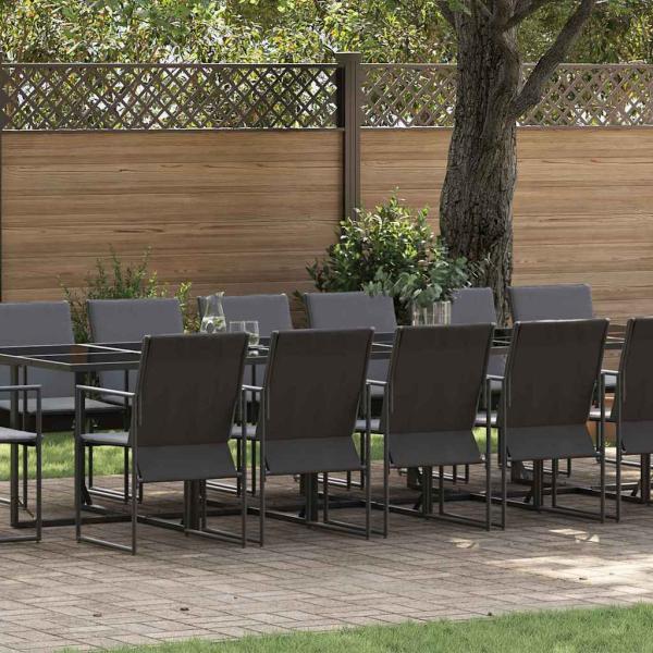 ARDEBO.de - 22-tlg. Garten-Essgruppe mit Kissen Stahl und Textilene