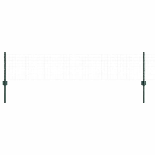 Zaunpfosten 22 Stück U-Profil Grün 80 cm Stahl
