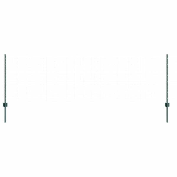 Zaunpfähle 44 Stück U-Profil Grün 120 cm Stahl
