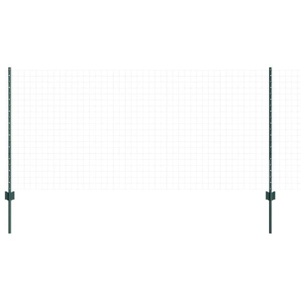 Zaunpfosten 22 Stk U-Profil Grün 140 cm Stahl