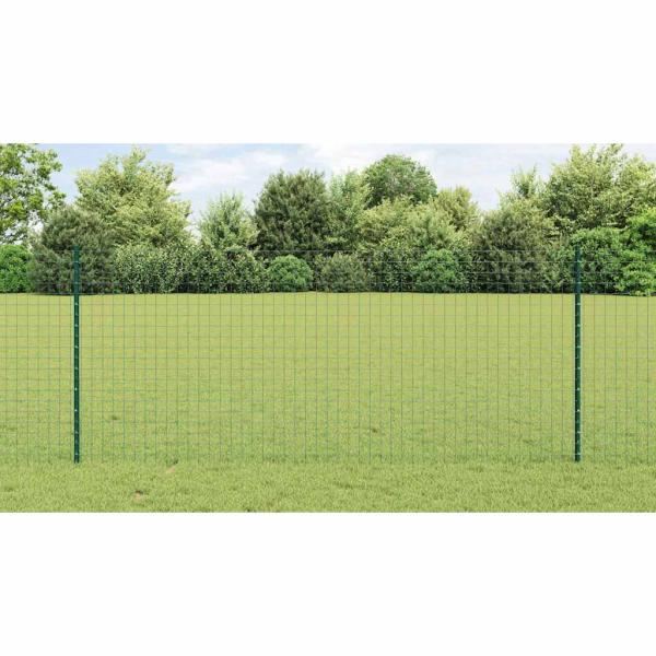 Zaunpfosten 22 Stk U-Profil Grün 140 cm Stahl