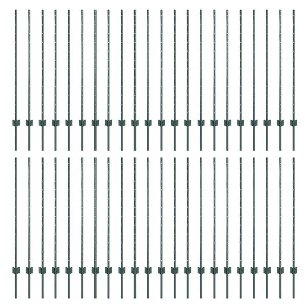 Eingebetteter Zaunpfosten 44 stk. Grün 160 cm