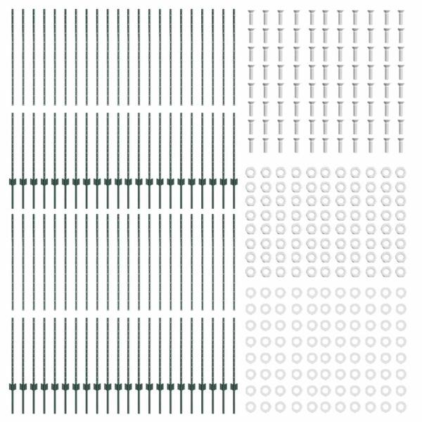ARDEBO.de - 44 Teile U-Kanal grüne Stahl Zaunpfosten