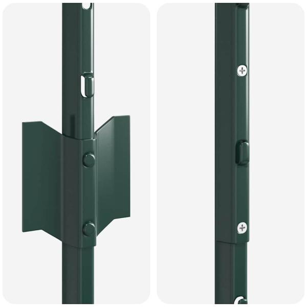 Zaunpfosten 44 pcs U-Kanal Grün 200 cm Stahl