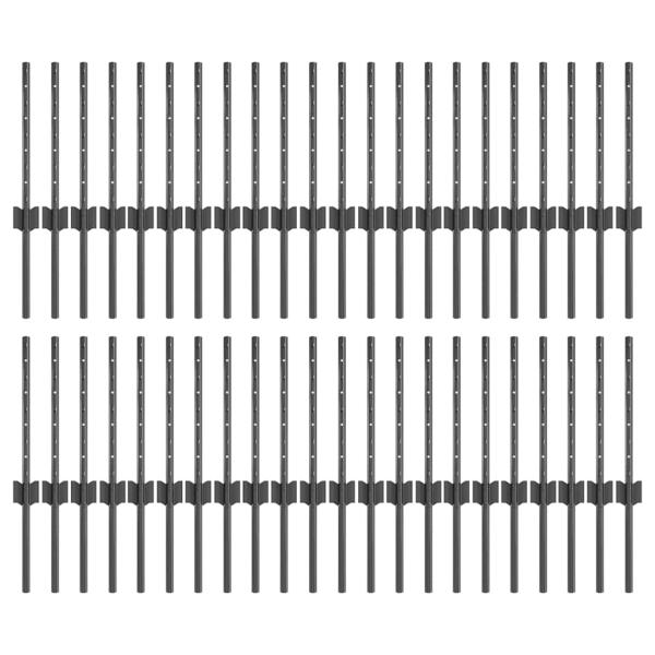 Zaunpfosten 44 Stück U-Kanal Grau 80 cm Stahl