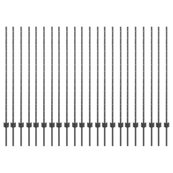 Eingebetteter Zaunpfosten 22 stk. Grau 180 cm