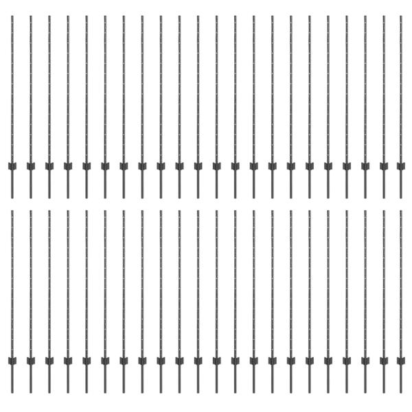 ARDEBO.de - Zaunpfosten 88 Stk U-Kanal Grau 180 cm Stahl