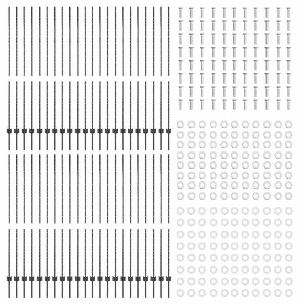 Zaunpfosten 88 stk U-Kanal Grau 200 cm Stahl