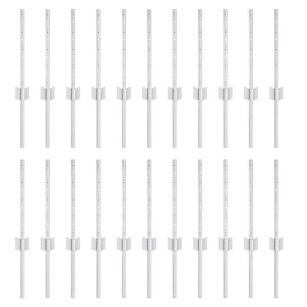 ARDEBO.de - Zaunpfosten 22 Stk. U-Kanal Silber 80 cm Stahl
