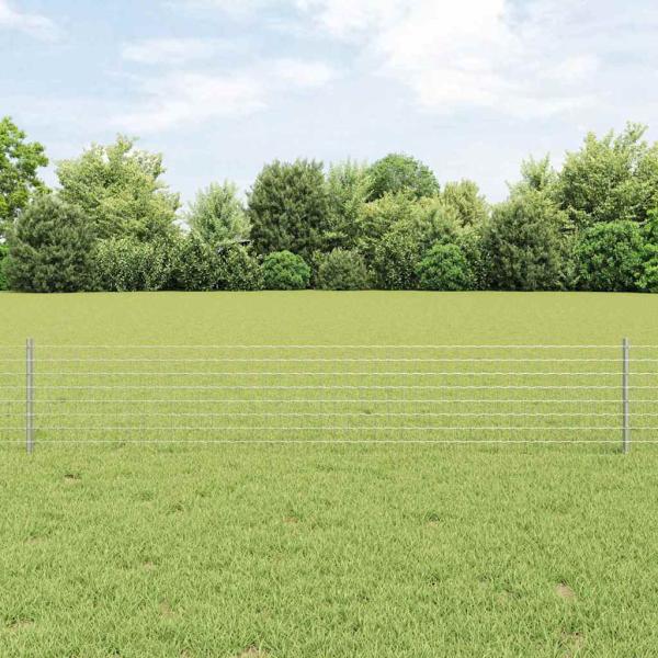 Zaunpfosten 22 Stk. U-Kanal Silber 80 cm Stahl