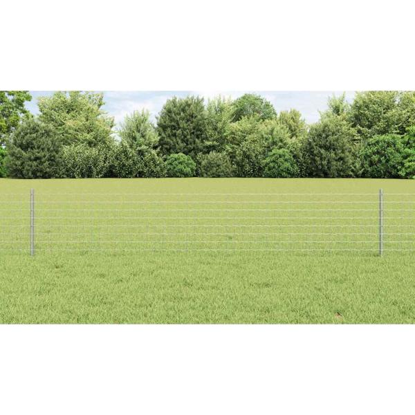 Zaunpfosten 22 Stk. U-Kanal Silber 80 cm Stahl