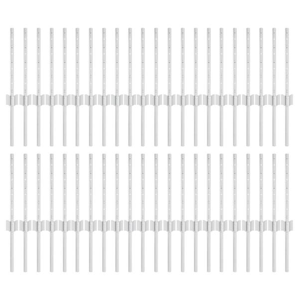 Zaunpfosten 44 Stk U-Kanäle Silber 80 cm Stahl