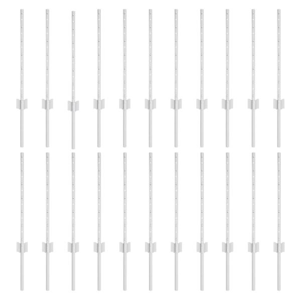 Zaunpfosten 22 Stück U-Kanal Silber 100 cm Stahl