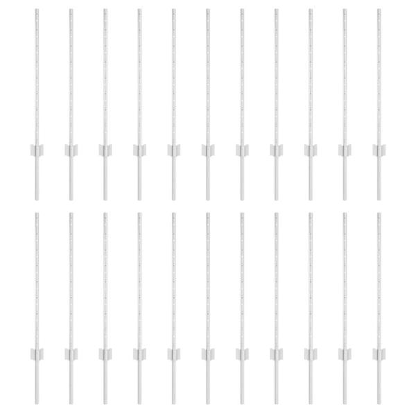 Eingebetteter Zaunpfosten 22 stk. Silber 120 cm